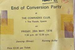 Party ticket 1976.